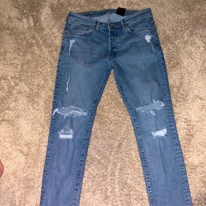 H&M light ripped jeans
